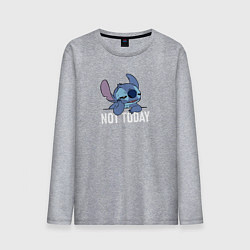 Лонгслив хлопковый мужской Not today Stitch, цвет: меланж