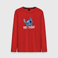 Лонгслив хлопковый мужской Not today Stitch, цвет: красный