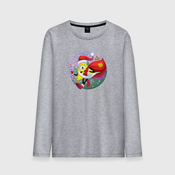 Лонгслив хлопковый мужской Санта Билл Гравити Фолз, цвет: меланж