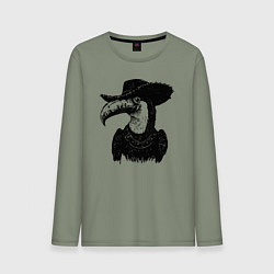 Лонгслив хлопковый мужской Тукан ковбой, цвет: авокадо