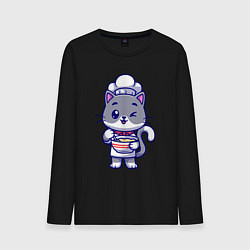 Мужской лонгслив Котик на кухне