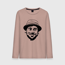 Лонгслив хлопковый мужской Brad Pitt - gypsy, цвет: пыльно-розовый