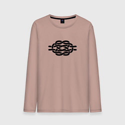 Лонгслив хлопковый мужской Декоративный узел, цвет: пыльно-розовый