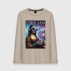 Мужской лонгслив Mona Lisa on a virtual helmet