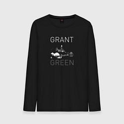 Лонгслив хлопковый мужской Grant Green great jazz guitarist, цвет: черный