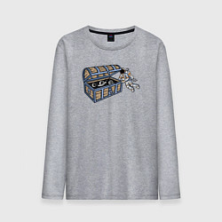 Лонгслив хлопковый мужской Космический сундук, цвет: меланж