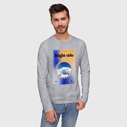 Лонгслив хлопковый мужской Светлая сторона, цвет: меланж — фото 2