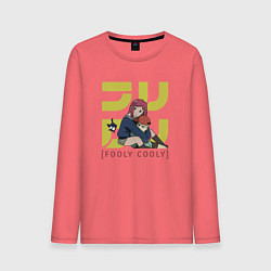 Лонгслив хлопковый мужской FLCL, цвет: коралловый