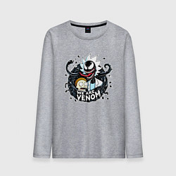Лонгслив хлопковый мужской Morty and Rick-Venom - meme, цвет: меланж