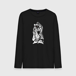 Лонгслив хлопковый мужской Советский Воин - освободитель, цвет: черный