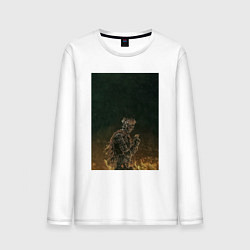 Лонгслив хлопковый мужской Dark souls рыцарь, цвет: белый