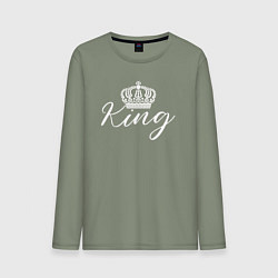 Лонгслив хлопковый мужской Король с короной - для пары, цвет: авокадо