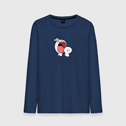 Лонгслив хлопковый мужской Мультяшный кролик для пары, цвет: тёмно-синий
