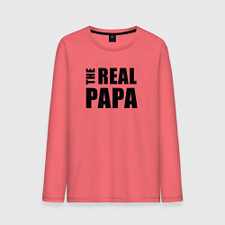 Лонгслив хлопковый мужской Реальный папа, цвет: коралловый
