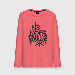 Лонгслив хлопковый мужской Никаких больше правил, цвет: коралловый