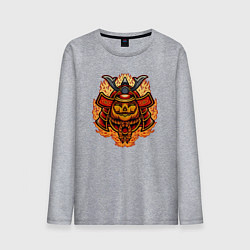 Лонгслив хлопковый мужской Огненный самурай, цвет: меланж