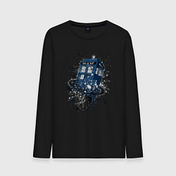 Лонгслив хлопковый мужской Magic tardis, цвет: черный