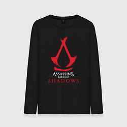 Лонгслив хлопковый мужской Assassins Creed Shadows - badge, цвет: черный