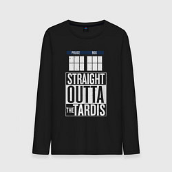 Лонгслив хлопковый мужской Прямо из Тардиса, цвет: черный