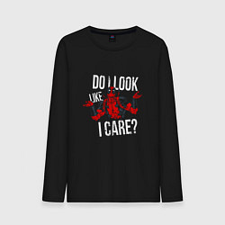 Лонгслив хлопковый мужской Do i look like i care - дэдпул, цвет: черный
