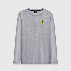 Лонгслив хлопковый мужской Мотострелковые войска: эмблема со щитом, цвет: меланж