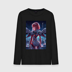 Лонгслив хлопковый мужской Zero two - Darling in the Franxx - cyberpunk, цвет: черный
