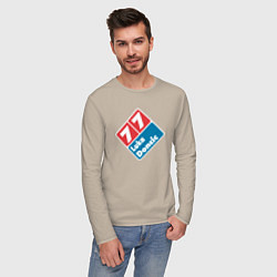 Лонгслив хлопковый мужской Luka Doncic pizza, цвет: миндальный — фото 2