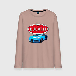 Лонгслив хлопковый мужской Bugatti - motorsport, цвет: пыльно-розовый