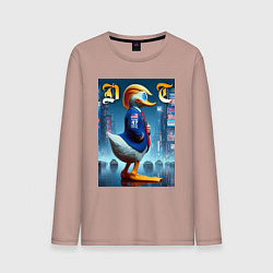 Лонгслив хлопковый мужской Donald Trump - the lame duck, цвет: пыльно-розовый