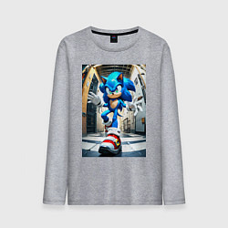 Лонгслив хлопковый мужской Соника застали врасплох, цвет: меланж