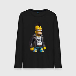 Мужской лонгслив The harsh Homer Simpson - punks not dead