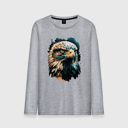 Лонгслив хлопковый мужской Взгляд хищника, цвет: меланж