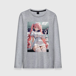 Лонгслив хлопковый мужской Медсестричка сделает тебе укол любви, цвет: меланж