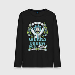 Лонгслив хлопковый мужской Рик - вубба лубба даб ром, цвет: черный
