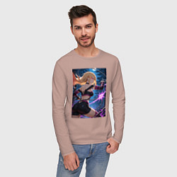 Лонгслив хлопковый мужской Марин Китагава косплей Fate stay night, цвет: пыльно-розовый — фото 2
