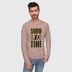 Лонгслив хлопковый мужской Lakers show time, цвет: пыльно-розовый — фото 2