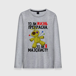 Лонгслив хлопковый мужской Кукла вуду, цвет: меланж