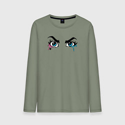 Лонгслив хлопковый мужской Глаза Харли, цвет: авокадо