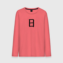 Лонгслив хлопковый мужской Воскресенье японским иероглифом, цвет: коралловый