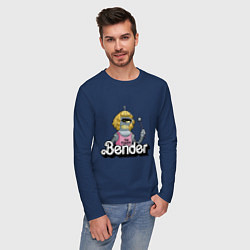 Лонгслив хлопковый мужской Gender Bender, цвет: тёмно-синий — фото 2