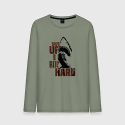 Лонгслив хлопковый мужской Shark threshold, цвет: авокадо