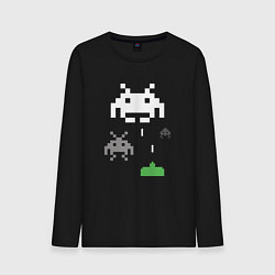 Лонгслив хлопковый мужской Space invaders, цвет: черный