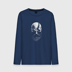 Лонгслив хлопковый мужской Кратос черно-белый, цвет: тёмно-синий