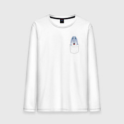 Лонгслив хлопковый мужской Wolf Chan in pocket, цвет: белый