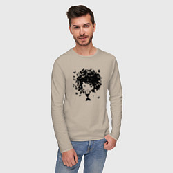 Лонгслив хлопковый мужской Милая весенняя девчонка, цвет: миндальный — фото 2