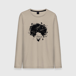 Лонгслив хлопковый мужской Spring girl, цвет: миндальный