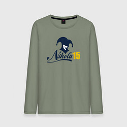 Лонгслив хлопковый мужской Nikola 15, цвет: авокадо