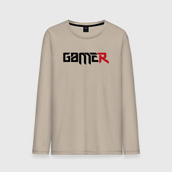 Лонгслив хлопковый мужской Gamer, цвет: миндальный