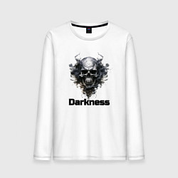 Лонгслив хлопковый мужской Dark skull, цвет: белый