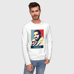 Лонгслив хлопковый мужской Drake obey, цвет: белый — фото 2